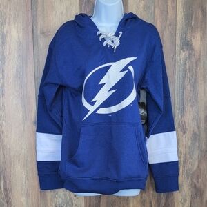 NHL Florida Tampa Bay Lightning Hoodie Lace Up Sweatshirt S            M176